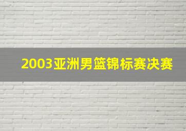 2003亚洲男篮锦标赛决赛