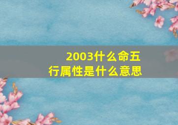 2003什么命五行属性是什么意思