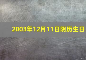 2003年12月11日阴历生日