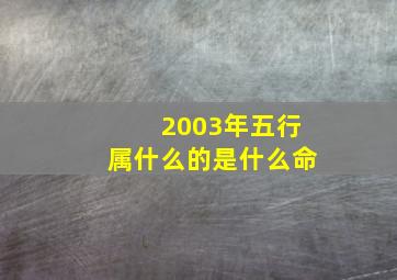 2003年五行属什么的是什么命