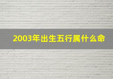 2003年出生五行属什么命