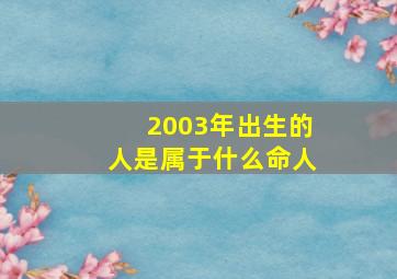 2003年出生的人是属于什么命人