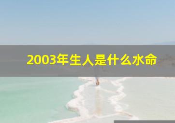 2003年生人是什么水命