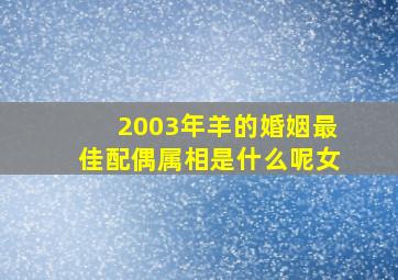 2003年羊的婚姻最佳配偶属相是什么呢女