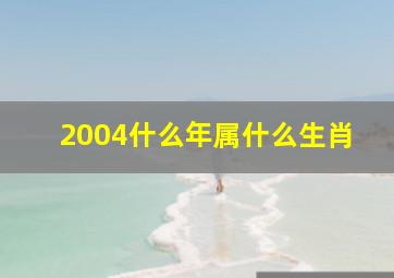 2004什么年属什么生肖