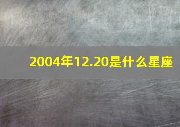 2004年12.20是什么星座