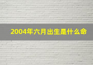 2004年六月出生是什么命