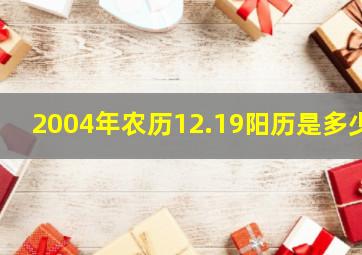 2004年农历12.19阳历是多少