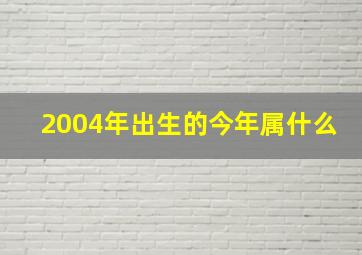 2004年出生的今年属什么