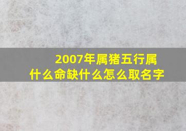 2007年属猪五行属什么命缺什么怎么取名字