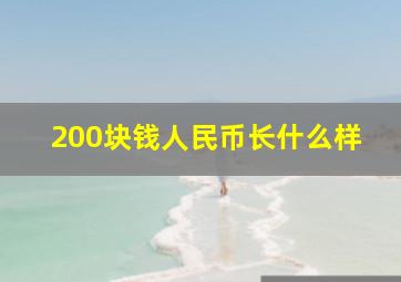 200块钱人民币长什么样