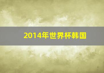 2014年世界杯韩国