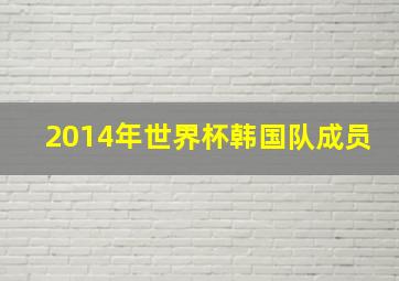 2014年世界杯韩国队成员