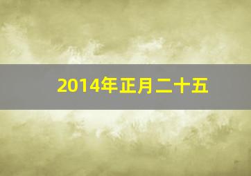 2014年正月二十五