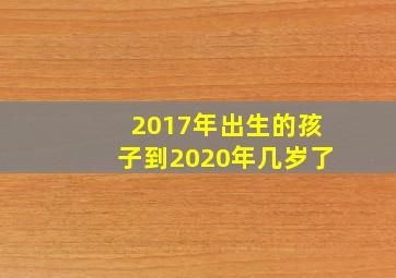 2017年出生的孩子到2020年几岁了