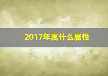 2017年属什么属性