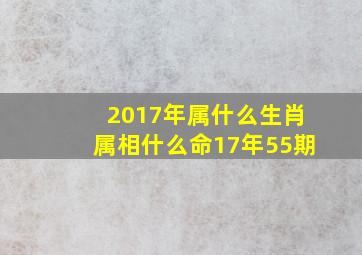 2017年属什么生肖属相什么命17年55期