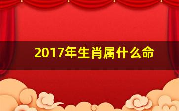 2017年生肖属什么命