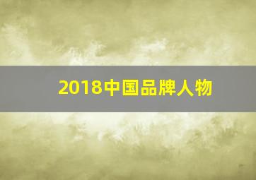 2018中国品牌人物