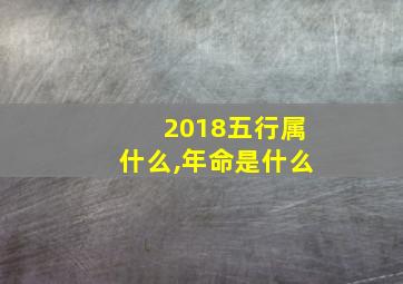 2018五行属什么,年命是什么