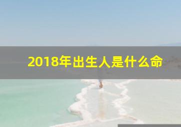 2018年出生人是什么命