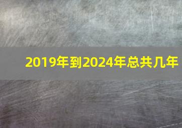 2019年到2024年总共几年