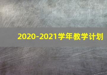 2020-2021学年教学计划