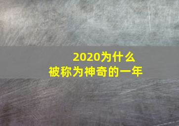 2020为什么被称为神奇的一年