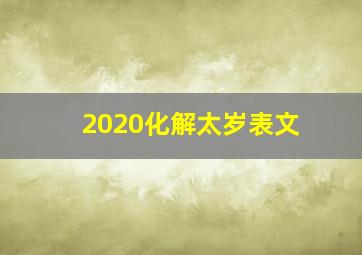 2020化解太岁表文