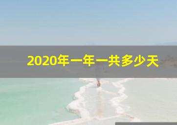 2020年一年一共多少天