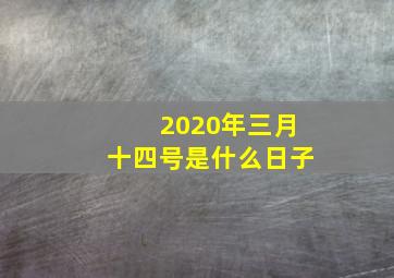 2020年三月十四号是什么日子