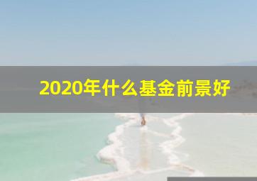 2020年什么基金前景好