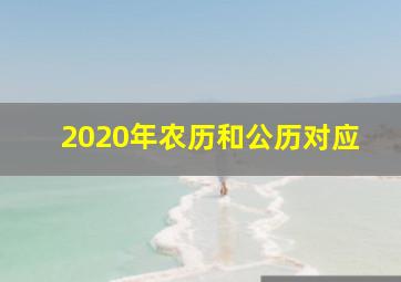 2020年农历和公历对应