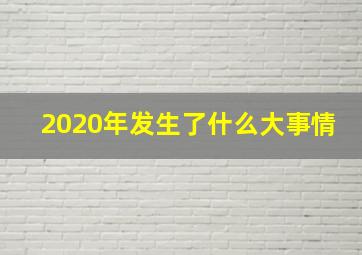 2020年发生了什么大事情