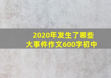 2020年发生了哪些大事件作文600字初中