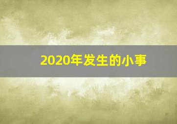 2020年发生的小事