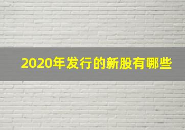 2020年发行的新股有哪些