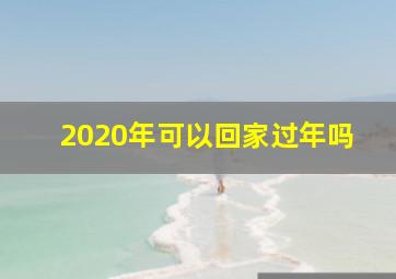 2020年可以回家过年吗