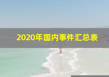 2020年国内事件汇总表