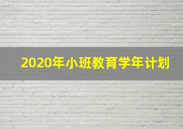 2020年小班教育学年计划