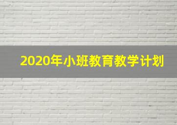 2020年小班教育教学计划