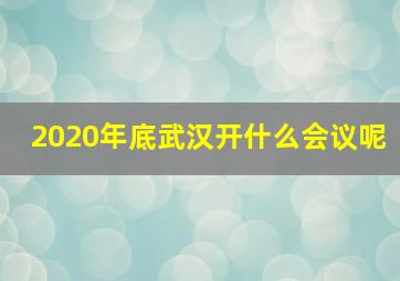 2020年底武汉开什么会议呢