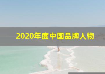 2020年度中国品牌人物