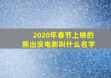 2020年春节上映的熊出没电影叫什么名字