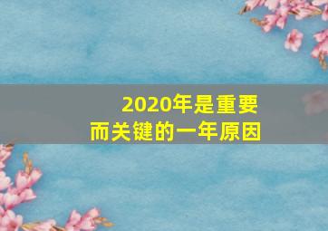 2020年是重要而关键的一年原因