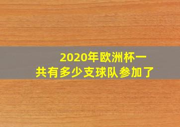 2020年欧洲杯一共有多少支球队参加了