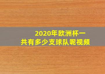 2020年欧洲杯一共有多少支球队呢视频