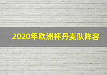 2020年欧洲杯丹麦队阵容