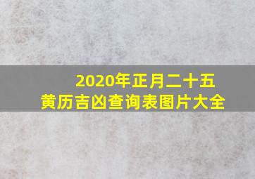 2020年正月二十五黄历吉凶查询表图片大全