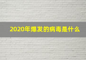 2020年爆发的病毒是什么